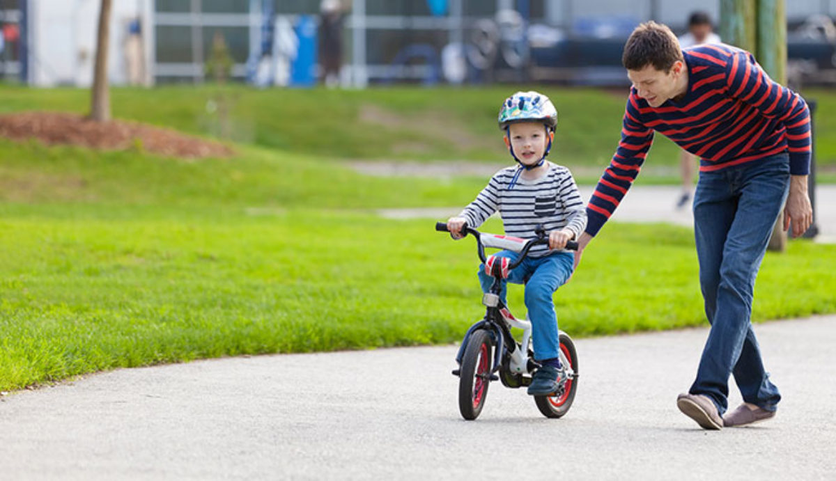 teaching kids to ride a bike